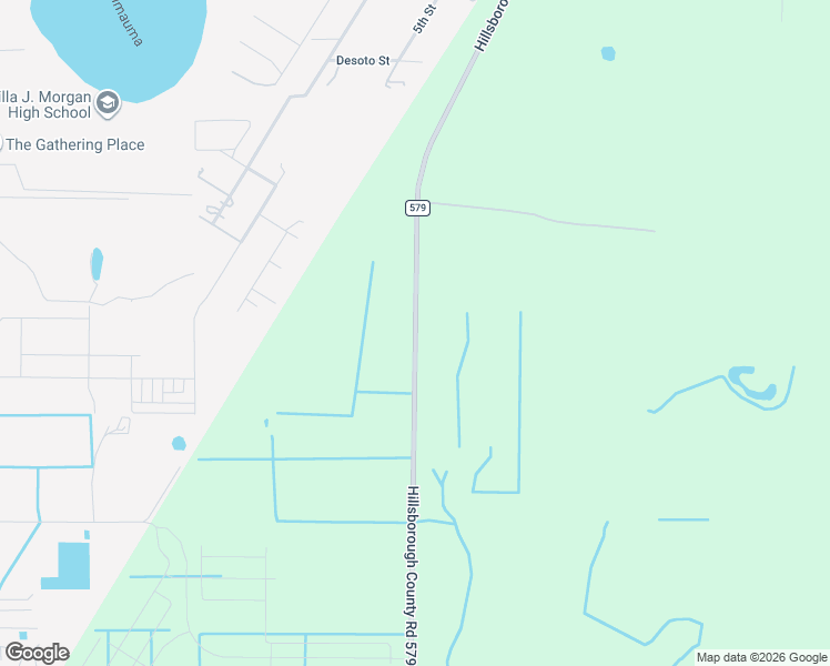 map of restaurants, bars, coffee shops, grocery stores, and more near County Road 579 in Wimauma