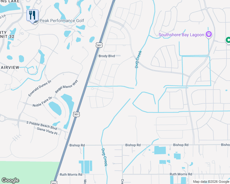 map of restaurants, bars, coffee shops, grocery stores, and more near 17206 White Mangrove Drive in Wimauma