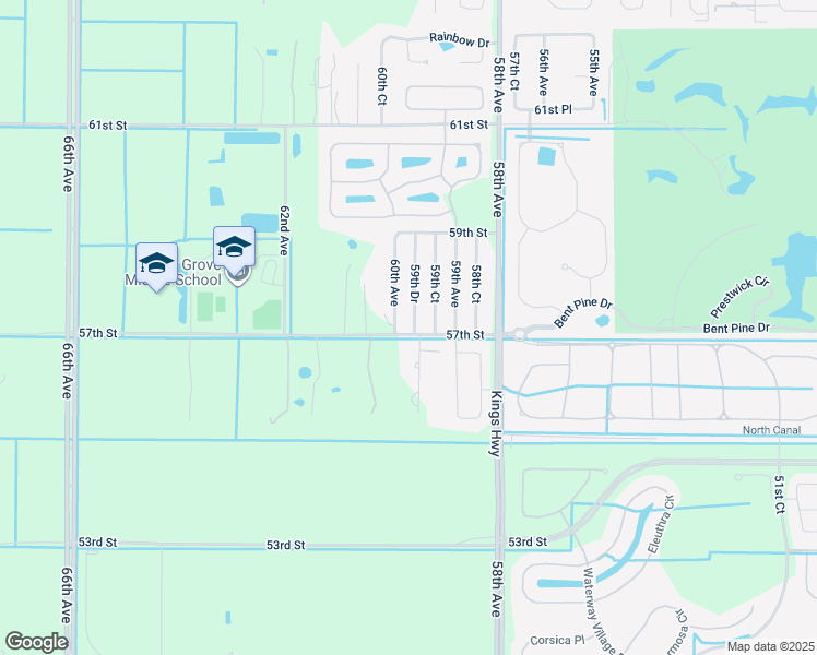 map of restaurants, bars, coffee shops, grocery stores, and more near 5715 59th Drive in Vero Beach