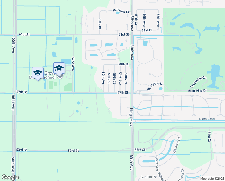 map of restaurants, bars, coffee shops, grocery stores, and more near 5715 59th Drive in Vero Beach