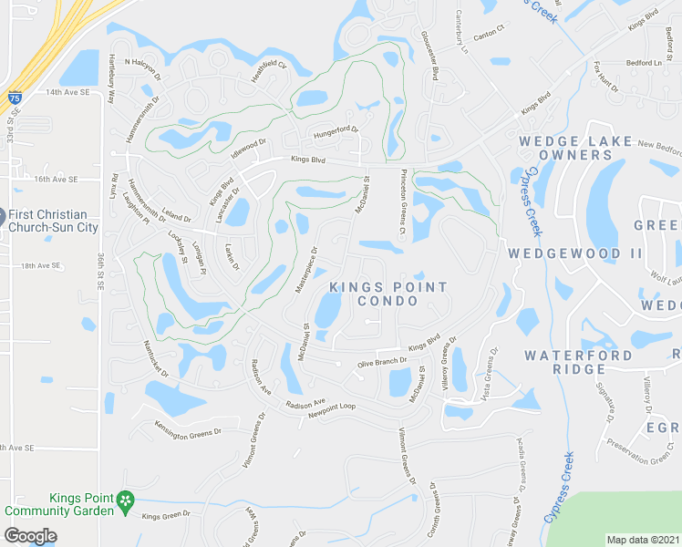 map of restaurants, bars, coffee shops, grocery stores, and more near 741 McDaniel Street in Sun City Center