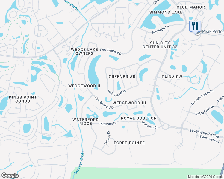 map of restaurants, bars, coffee shops, grocery stores, and more near 718 Elkhorn Road in Sun City Center