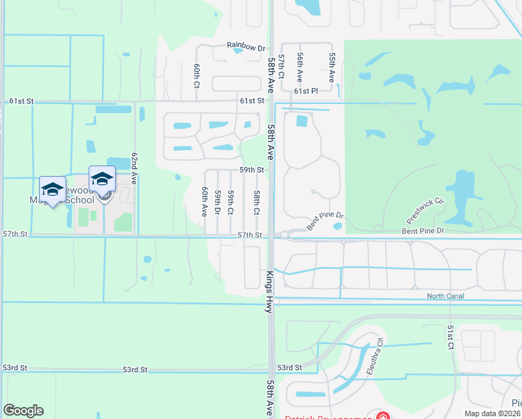 map of restaurants, bars, coffee shops, grocery stores, and more near 5785 58th Avenue in Vero Beach