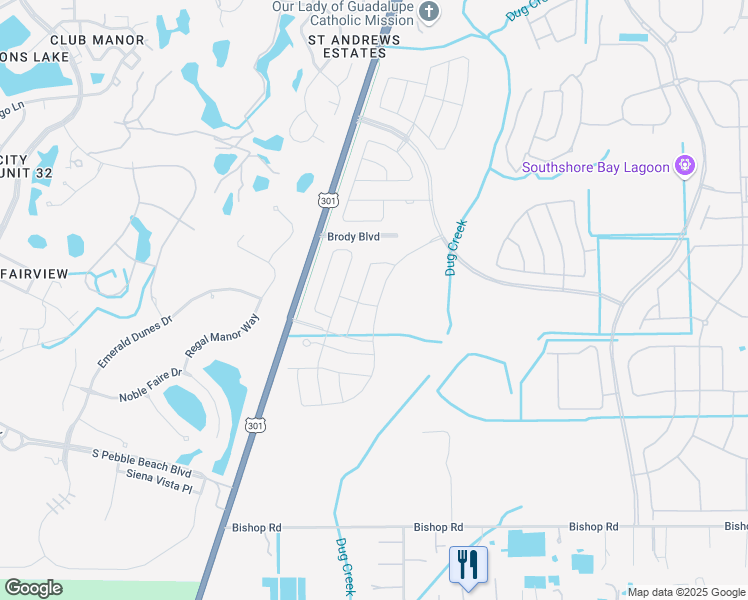 map of restaurants, bars, coffee shops, grocery stores, and more near 17121 White Mangrove Drive in Wimauma
