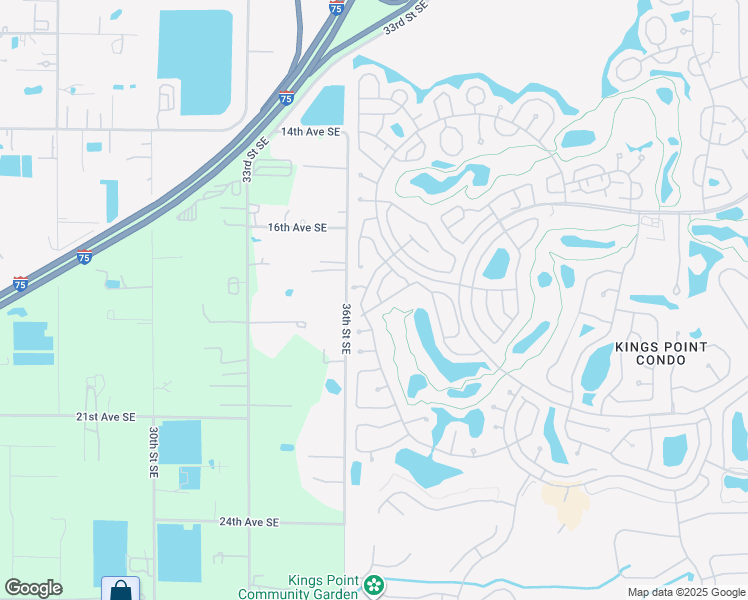 map of restaurants, bars, coffee shops, grocery stores, and more near 2413 Locksley Street in Sun City Center