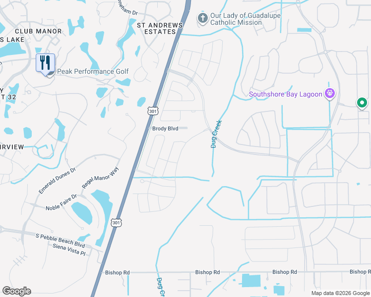 map of restaurants, bars, coffee shops, grocery stores, and more near 17106 White Mangrove Drive in Wimauma