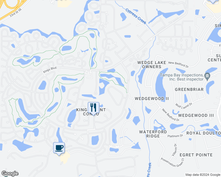 map of restaurants, bars, coffee shops, grocery stores, and more near 655 Tremont Greens Lane in Sun City Center