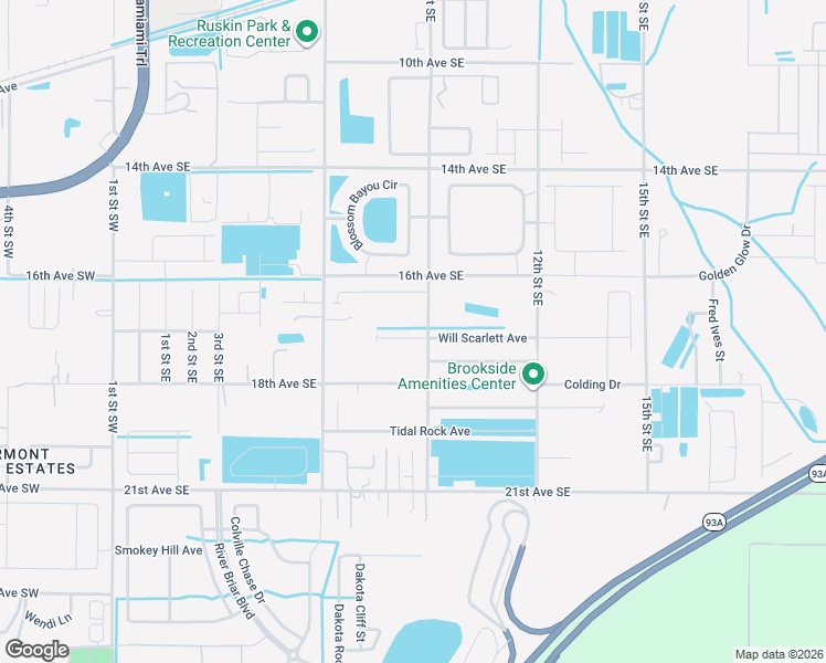 map of restaurants, bars, coffee shops, grocery stores, and more near 822 Will Scarlett Avenue in Ruskin