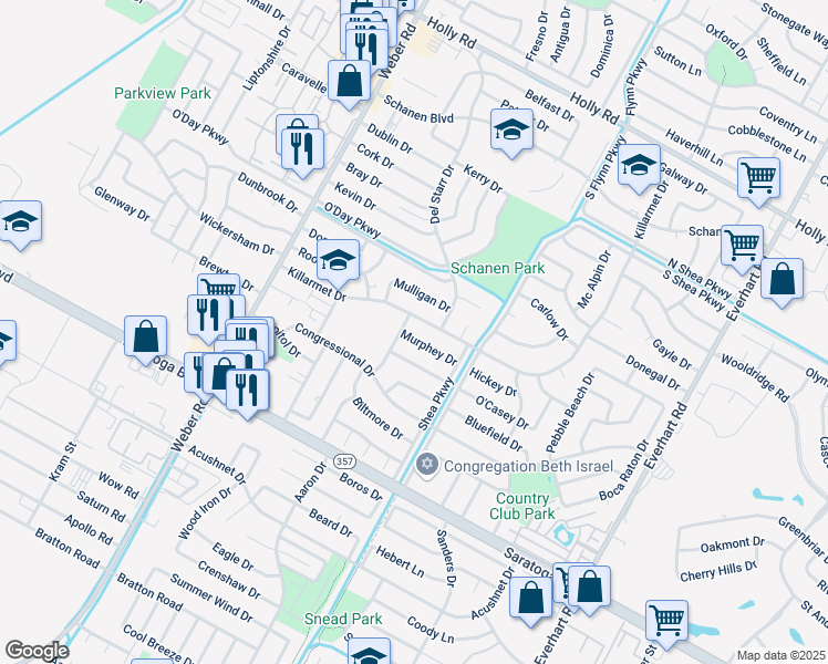 map of restaurants, bars, coffee shops, grocery stores, and more near 4310 Killarmet Drive in Corpus Christi