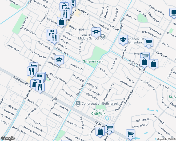 map of restaurants, bars, coffee shops, grocery stores, and more near 4309 Odell Drive in Corpus Christi