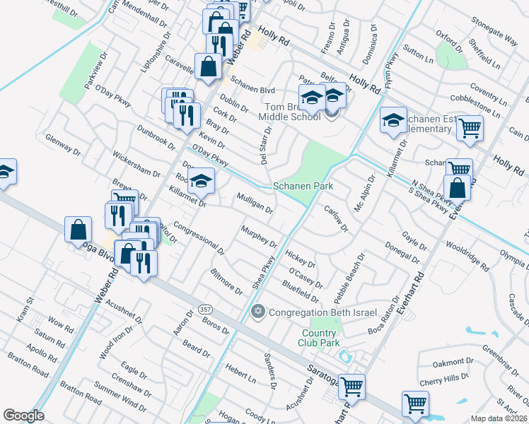 map of restaurants, bars, coffee shops, grocery stores, and more near 4310 Killarmet Drive in Corpus Christi