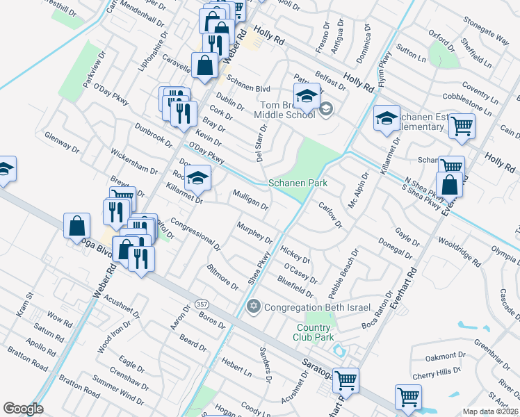 map of restaurants, bars, coffee shops, grocery stores, and more near 4310 Killarmet Drive in Corpus Christi