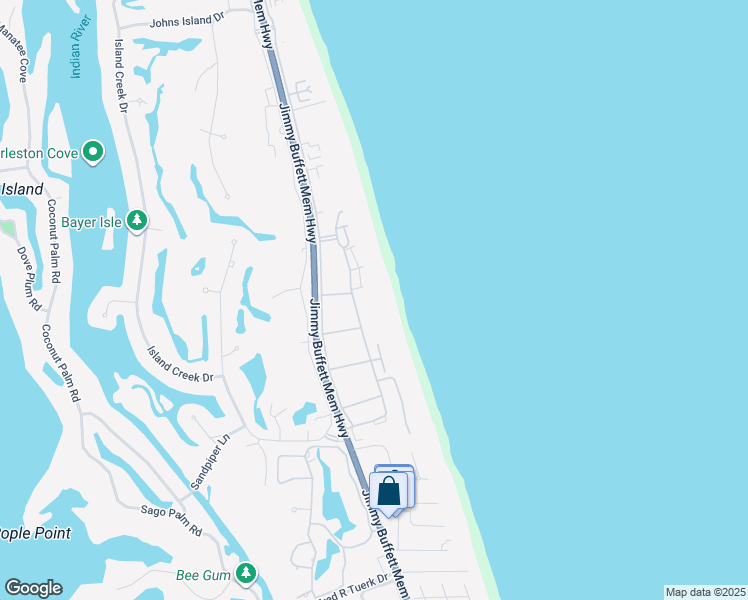map of restaurants, bars, coffee shops, grocery stores, and more near 1000 Beach Road in Indian River Shores