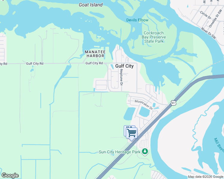map of restaurants, bars, coffee shops, grocery stores, and more near 2525 Gulf City Road in Ruskin