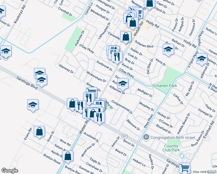 map of restaurants, bars, coffee shops, grocery stores, and more near in Corpus Christi