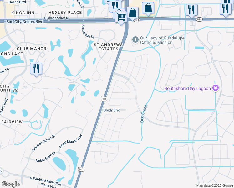 map of restaurants, bars, coffee shops, grocery stores, and more near 16807 Peaceful Valley Drive in Wimauma
