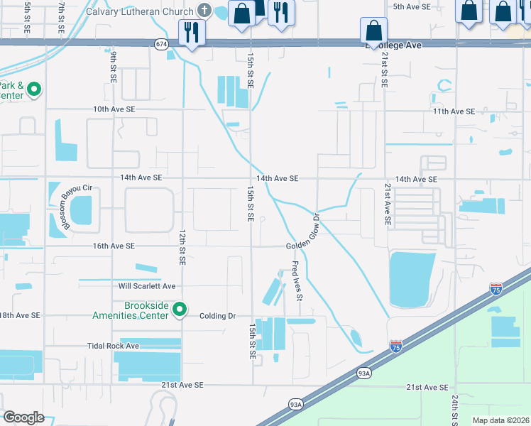 map of restaurants, bars, coffee shops, grocery stores, and more near 1502 Tiger Tooth Place in Ruskin