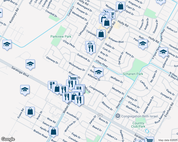 map of restaurants, bars, coffee shops, grocery stores, and more near in Corpus Christi