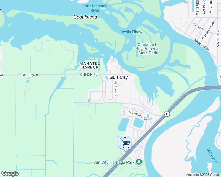 map of restaurants, bars, coffee shops, grocery stores, and more near 2525 Gulf City Road in Ruskin