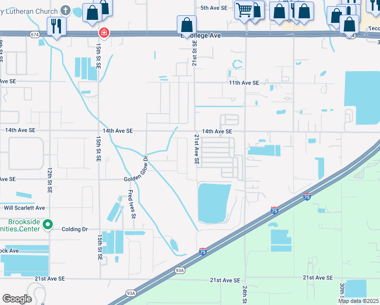 map of restaurants, bars, coffee shops, grocery stores, and more near 1505 21st Street Southeast in Ruskin