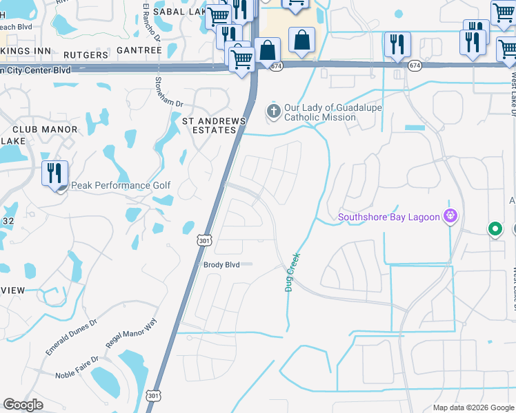 map of restaurants, bars, coffee shops, grocery stores, and more near 16851 Peaceful Valley Drive in Wimauma