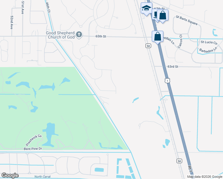 map of restaurants, bars, coffee shops, grocery stores, and more near 6005 Old Dixie Highway in Vero Beach