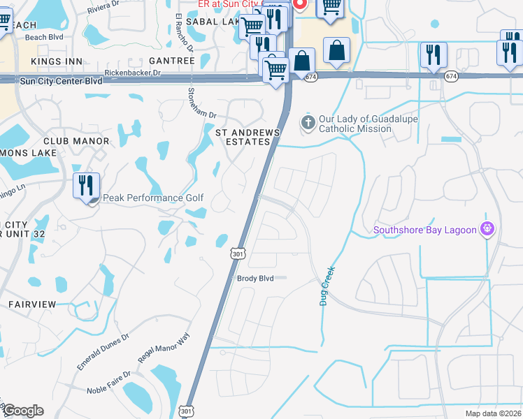 map of restaurants, bars, coffee shops, grocery stores, and more near 16914 Peaceful Valley Drive in Wimauma