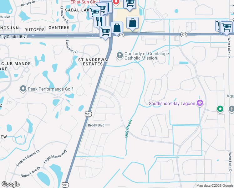 map of restaurants, bars, coffee shops, grocery stores, and more near 16851 Peaceful Valley Drive in Wimauma
