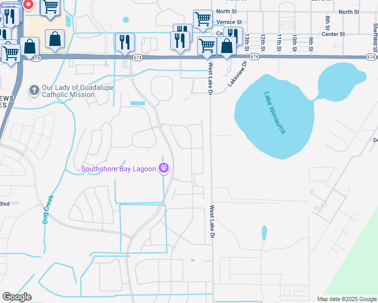 map of restaurants, bars, coffee shops, grocery stores, and more near 16833 Banner Shell Place in Wimauma