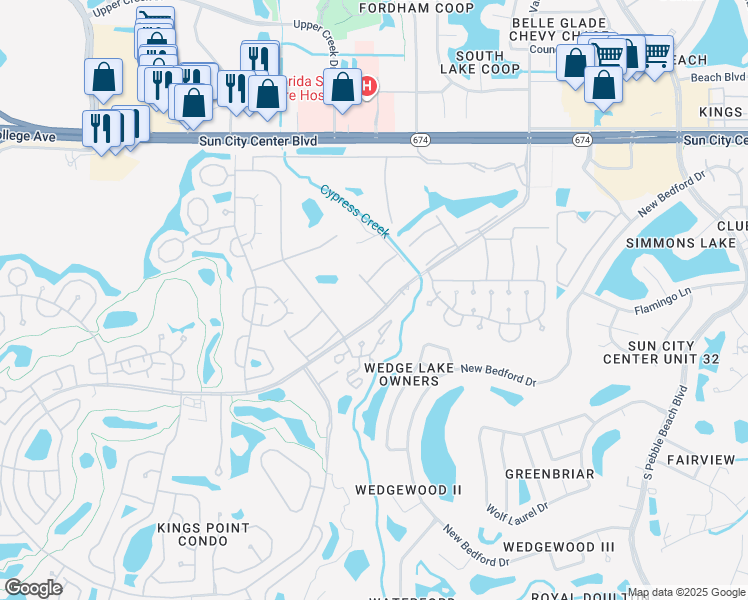 map of restaurants, bars, coffee shops, grocery stores, and more near 1902 Andover Street in Sun City Center