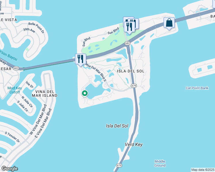 map of restaurants, bars, coffee shops, grocery stores, and more near 6061 Bahia Del Mar Boulevard South in St. Petersburg