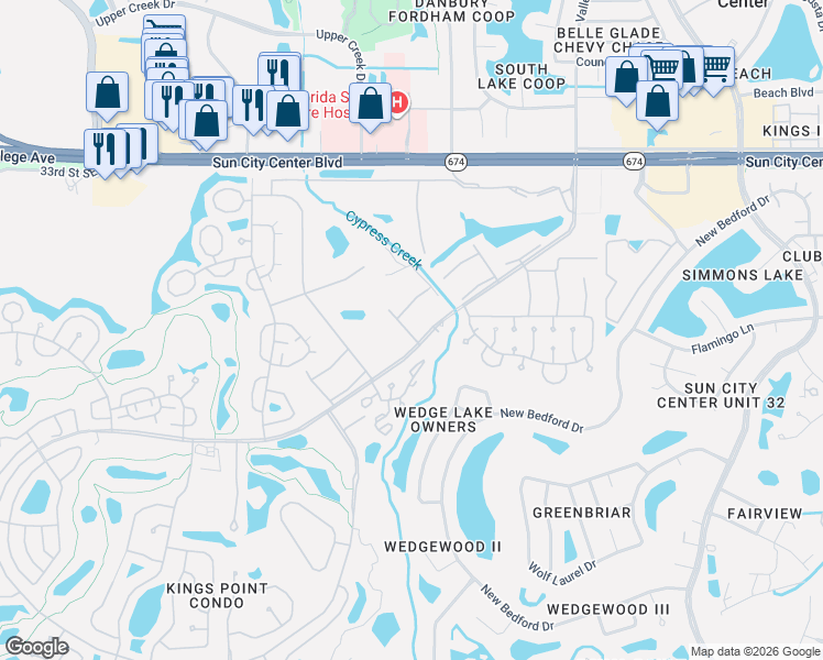 map of restaurants, bars, coffee shops, grocery stores, and more near 1902 Andover Street in Sun City Center