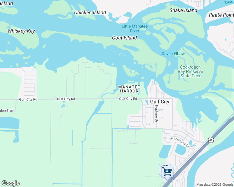map of restaurants, bars, coffee shops, grocery stores, and more near 2635 Manatee Harbor Drive in Ruskin