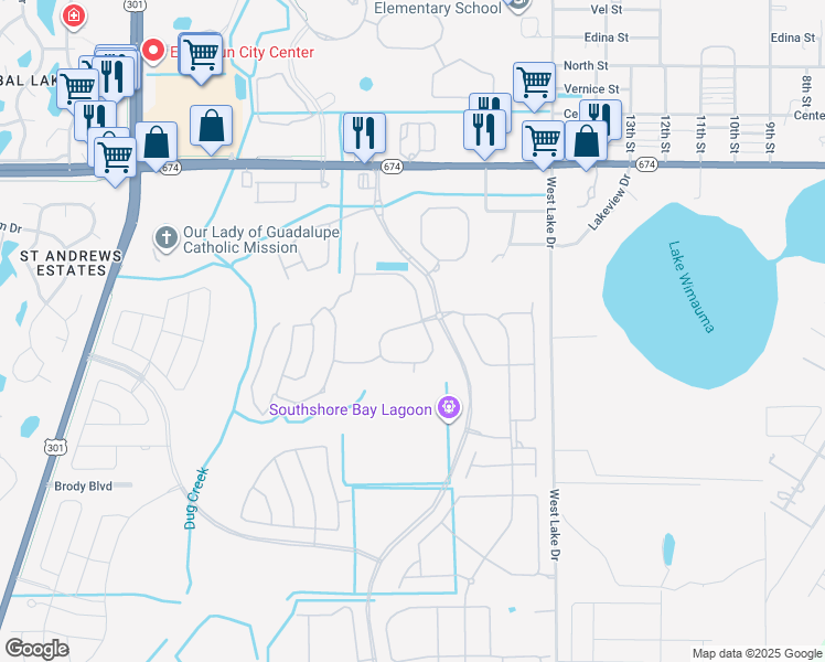 map of restaurants, bars, coffee shops, grocery stores, and more near 5131 Jackel Chase Drive in Wimauma
