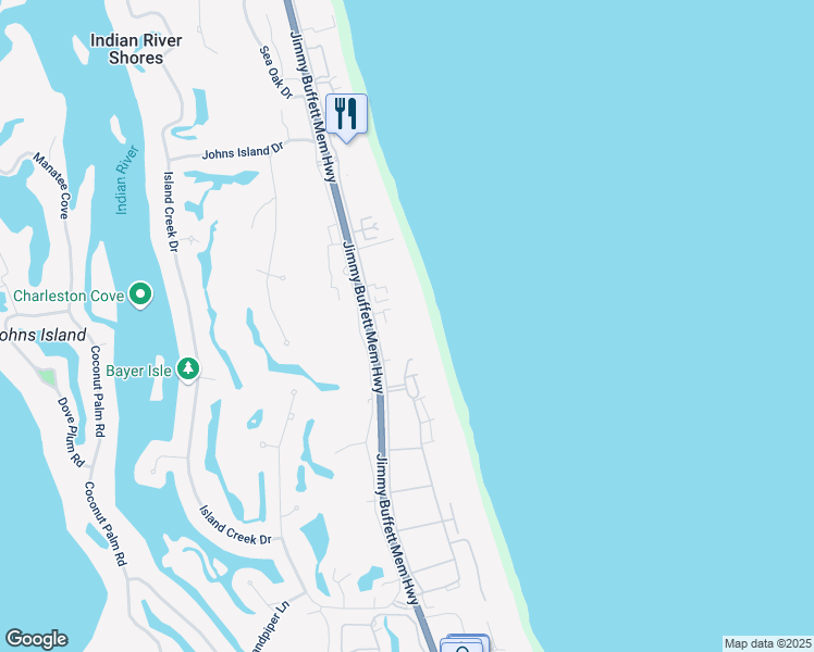 map of restaurants, bars, coffee shops, grocery stores, and more near 750 Beach Road in Indian River Shores