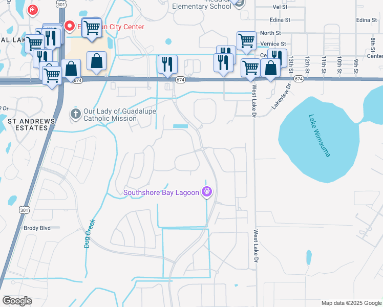 map of restaurants, bars, coffee shops, grocery stores, and more near 5131 Jackel Chase Drive in Wimauma