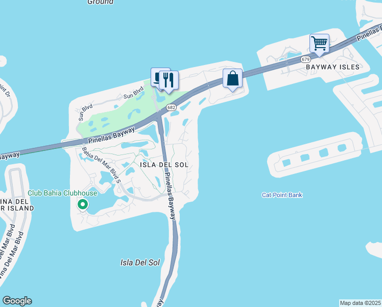 map of restaurants, bars, coffee shops, grocery stores, and more near 6218 Palma Del Mar Blvd S in St Petersburg