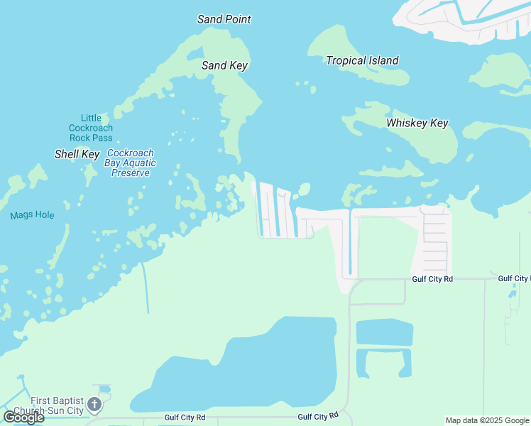map of restaurants, bars, coffee shops, grocery stores, and more near 819 Seabreeze Drive in Ruskin