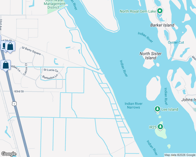 map of restaurants, bars, coffee shops, grocery stores, and more near 1937 Quay Dock Road in Vero Beach