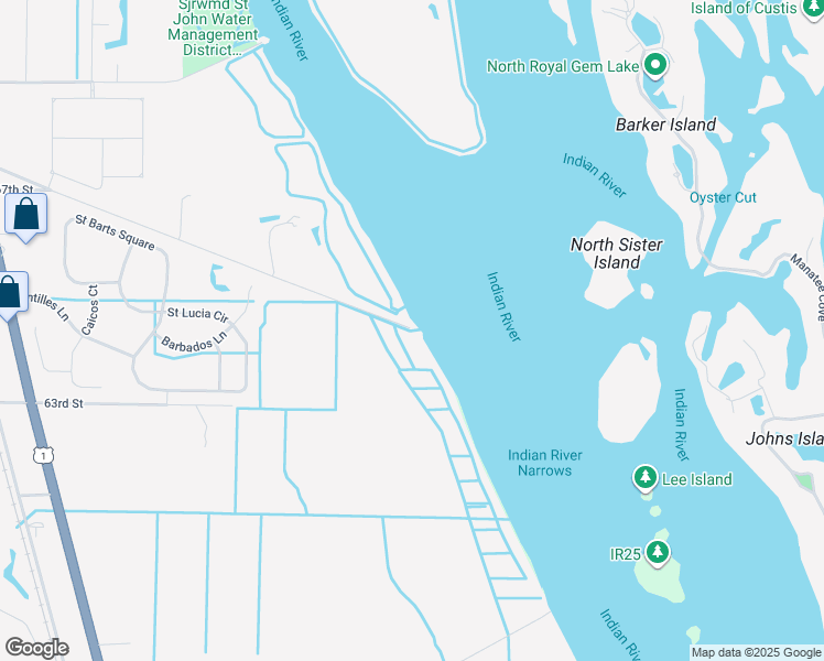 map of restaurants, bars, coffee shops, grocery stores, and more near 1937 Quay Dock Road in Vero Beach
