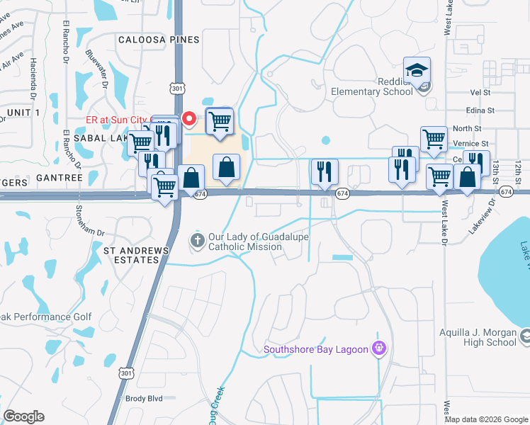 map of restaurants, bars, coffee shops, grocery stores, and more near 5011 Florida 674 in Wimauma