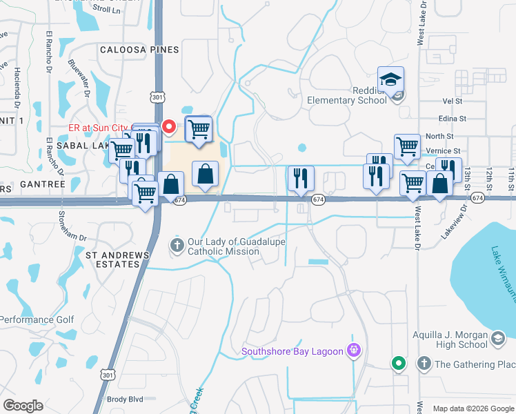 map of restaurants, bars, coffee shops, grocery stores, and more near 5014 Bella Armonia Circle in Wimauma