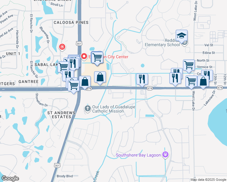 map of restaurants, bars, coffee shops, grocery stores, and more near 5031-5073 Florida 674 in Wimauma
