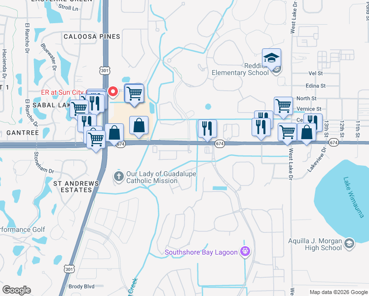 map of restaurants, bars, coffee shops, grocery stores, and more near 5014 Bella Armonia Circle in Wimauma
