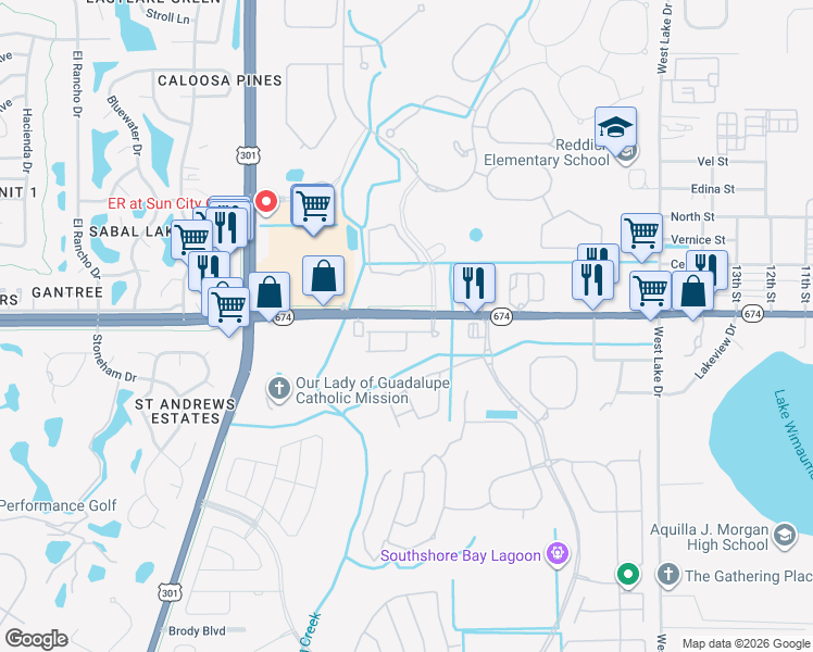 map of restaurants, bars, coffee shops, grocery stores, and more near 5014 Bella Armonia Circle in Wimauma
