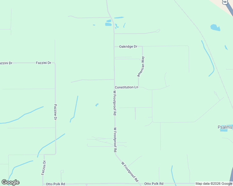 map of restaurants, bars, coffee shops, grocery stores, and more near 94 Constitution Lane in Frostproof