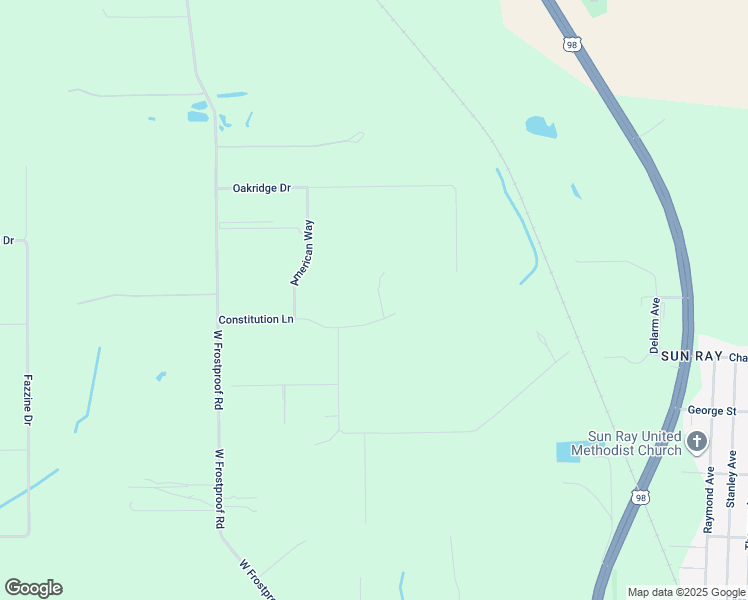 map of restaurants, bars, coffee shops, grocery stores, and more near 129 Constitution Lane in Frostproof