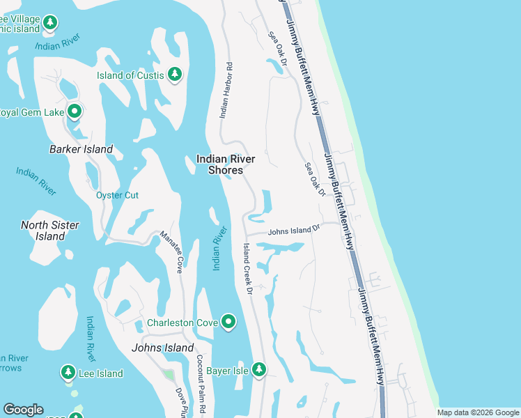 map of restaurants, bars, coffee shops, grocery stores, and more near 210 Indian Harbor Road in Indian River Shores