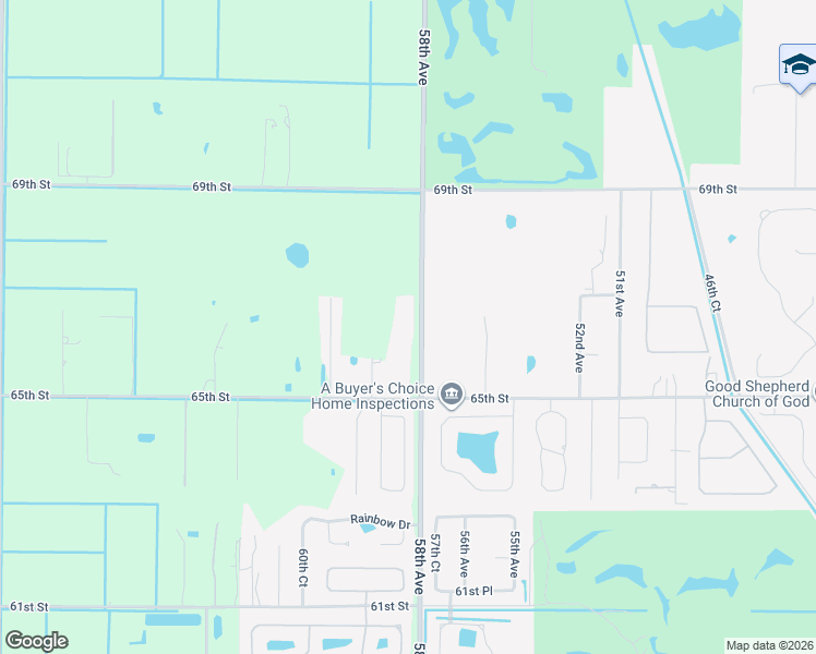 map of restaurants, bars, coffee shops, grocery stores, and more near 6625 58th Avenue in Vero Beach