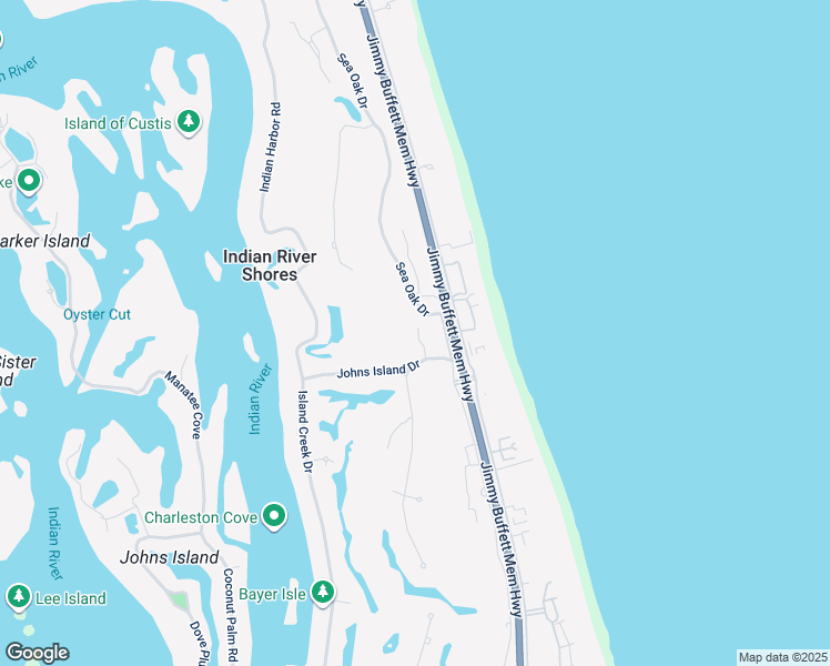map of restaurants, bars, coffee shops, grocery stores, and more near 111 Johns Island Drive in Indian River Shores